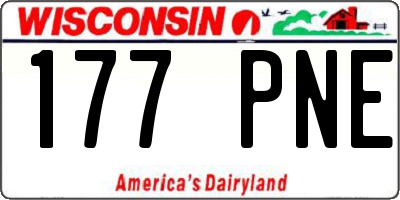 WI license plate 177PNE