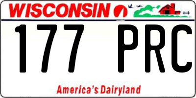 WI license plate 177PRC
