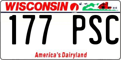 WI license plate 177PSC