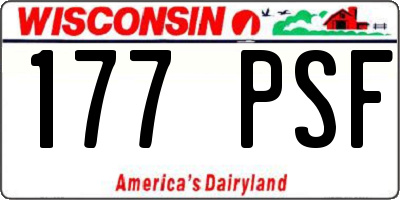 WI license plate 177PSF