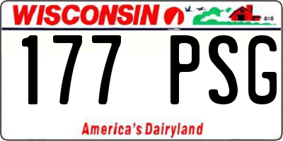 WI license plate 177PSG
