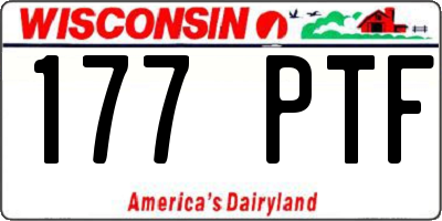 WI license plate 177PTF