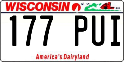 WI license plate 177PUI