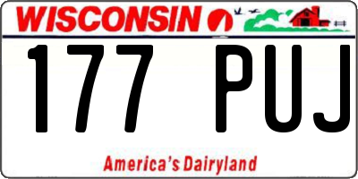 WI license plate 177PUJ
