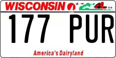 WI license plate 177PUR