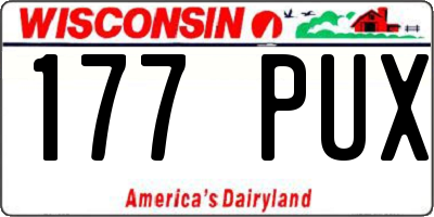 WI license plate 177PUX