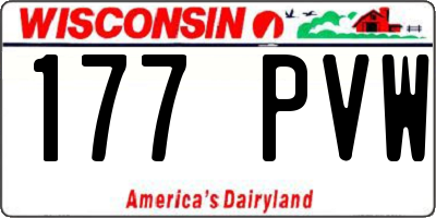 WI license plate 177PVW