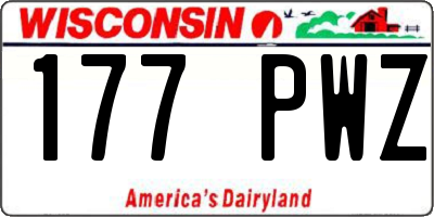 WI license plate 177PWZ