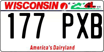 WI license plate 177PXB