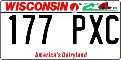 WI license plate 177PXC