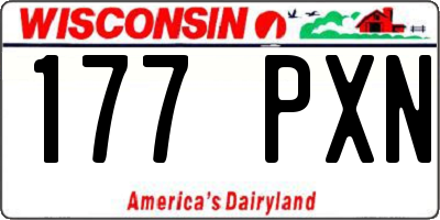 WI license plate 177PXN
