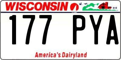 WI license plate 177PYA