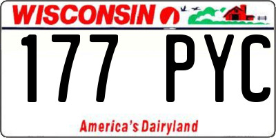 WI license plate 177PYC