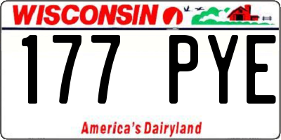 WI license plate 177PYE