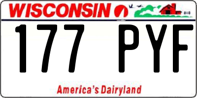 WI license plate 177PYF