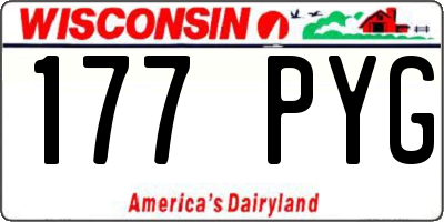 WI license plate 177PYG
