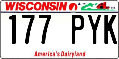 WI license plate 177PYK