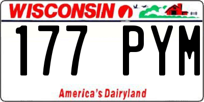 WI license plate 177PYM