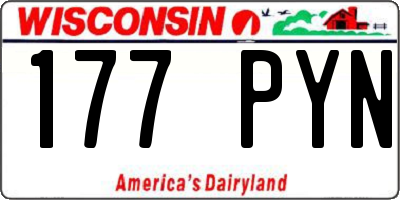 WI license plate 177PYN