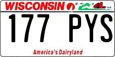 WI license plate 177PYS