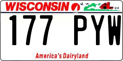 WI license plate 177PYW