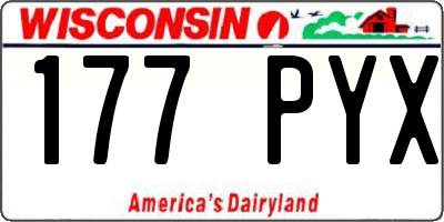 WI license plate 177PYX