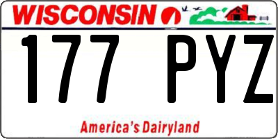 WI license plate 177PYZ