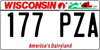 WI license plate 177PZA