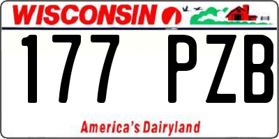 WI license plate 177PZB