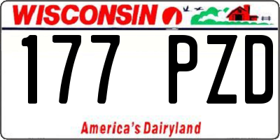 WI license plate 177PZD
