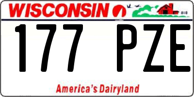 WI license plate 177PZE