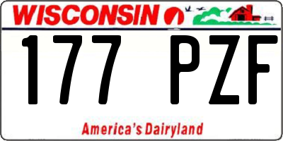 WI license plate 177PZF