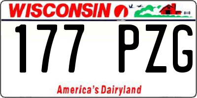 WI license plate 177PZG