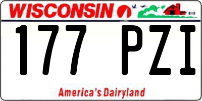 WI license plate 177PZI