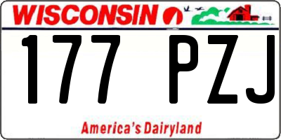 WI license plate 177PZJ