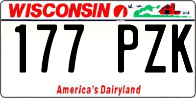 WI license plate 177PZK