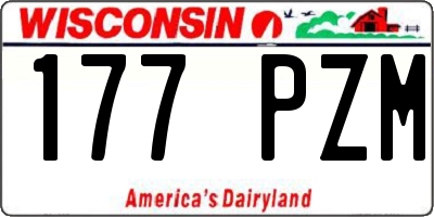 WI license plate 177PZM