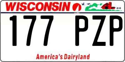 WI license plate 177PZP