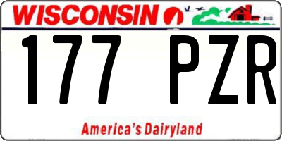 WI license plate 177PZR