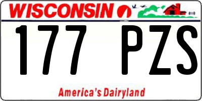 WI license plate 177PZS