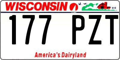 WI license plate 177PZT