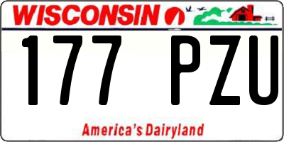 WI license plate 177PZU