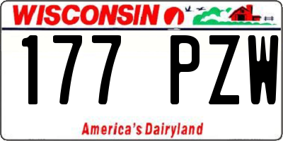 WI license plate 177PZW