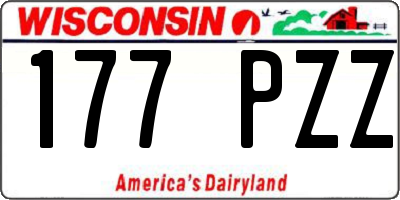 WI license plate 177PZZ
