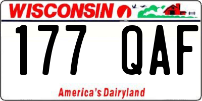 WI license plate 177QAF