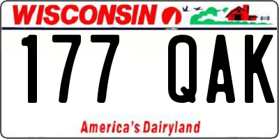 WI license plate 177QAK