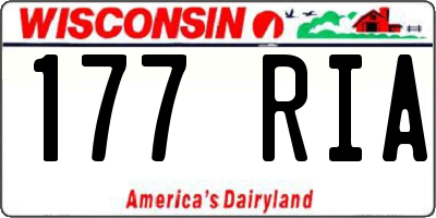 WI license plate 177RIA