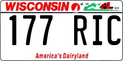 WI license plate 177RIC