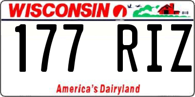 WI license plate 177RIZ