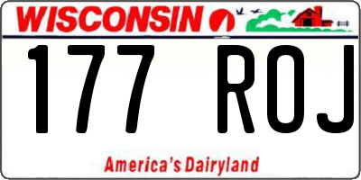 WI license plate 177ROJ